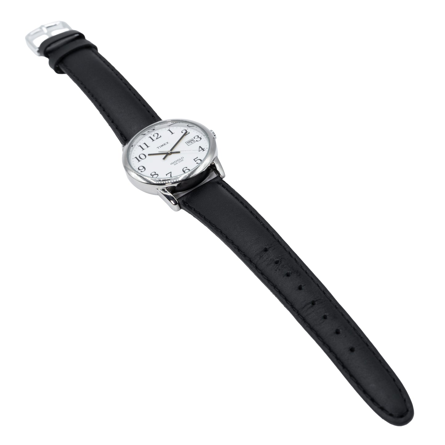Pre-Owned/Like New Timex Easy Reader Indiglo WR 30M 35mm Men's Black Leather Watch