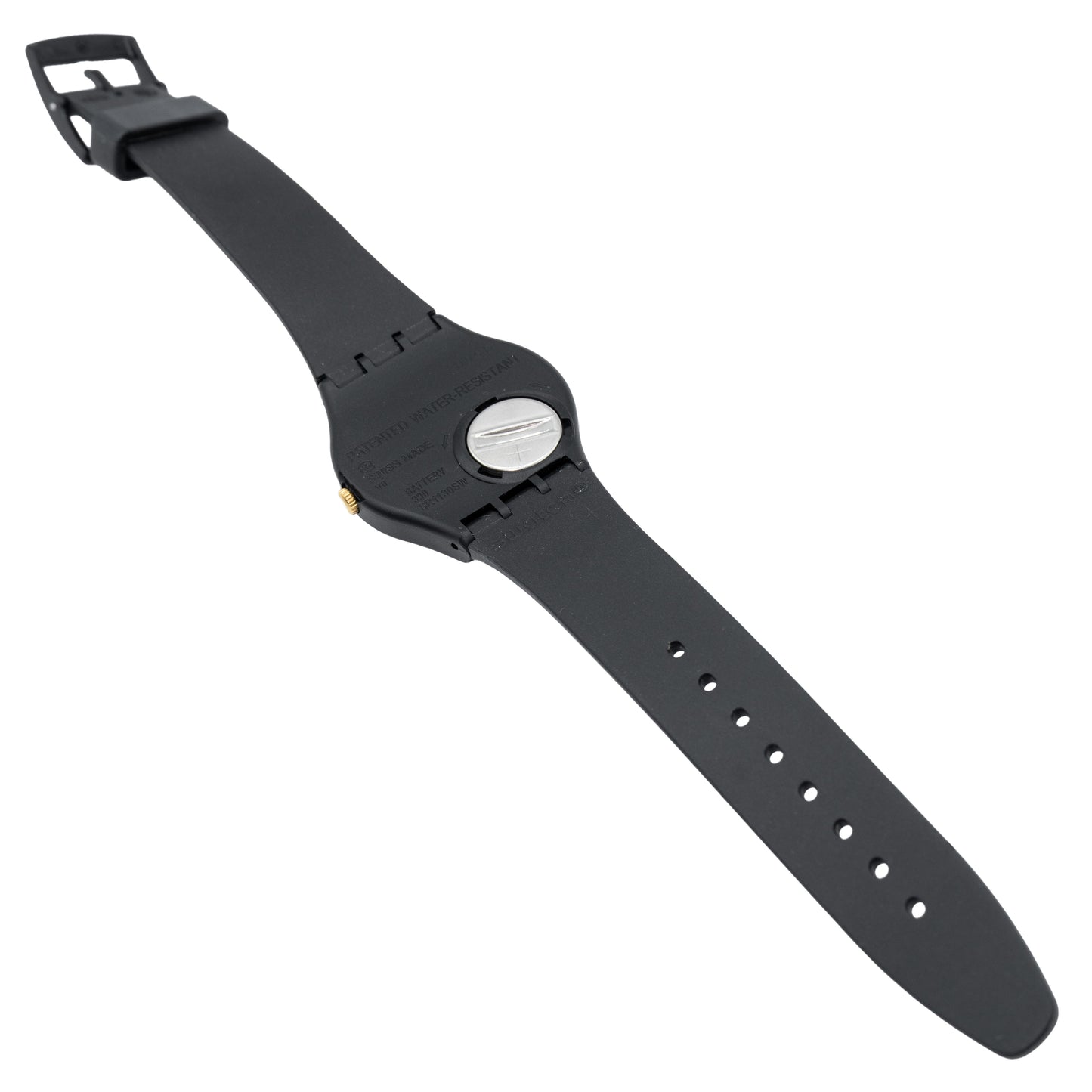 Swatch Golden Tac Black Dial Silicone Unisex Watch