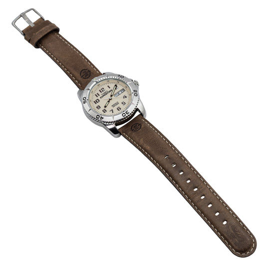 Timex Expedition Men's Brown Leather Indiglo 100M Watch
