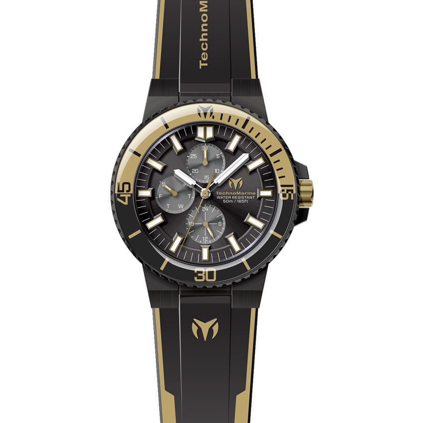 TechnoMarine Racing Legends Invicta 43mm Stainless Steel Men's Watch - Black/Gold