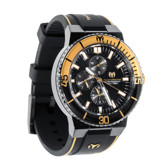 TechnoMarine Racing Legends Invicta 43mm Stainless Steel Men's Watch - Black/Gold