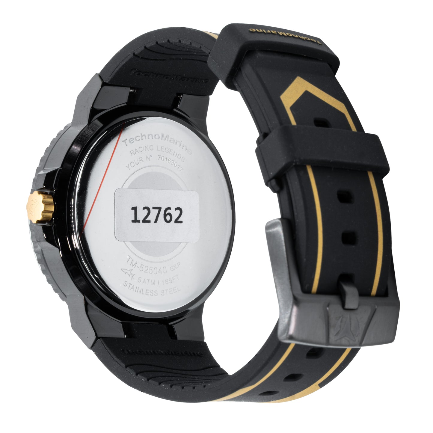 TechnoMarine Racing Legends Invicta 43mm Stainless Steel Men's Watch - Black/Gold