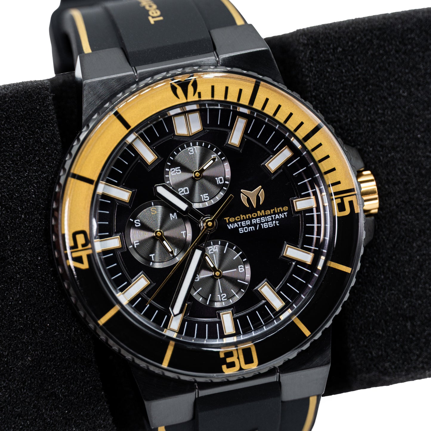 TechnoMarine Racing Legends Invicta 43mm Stainless Steel Men's Watch - Black/Gold