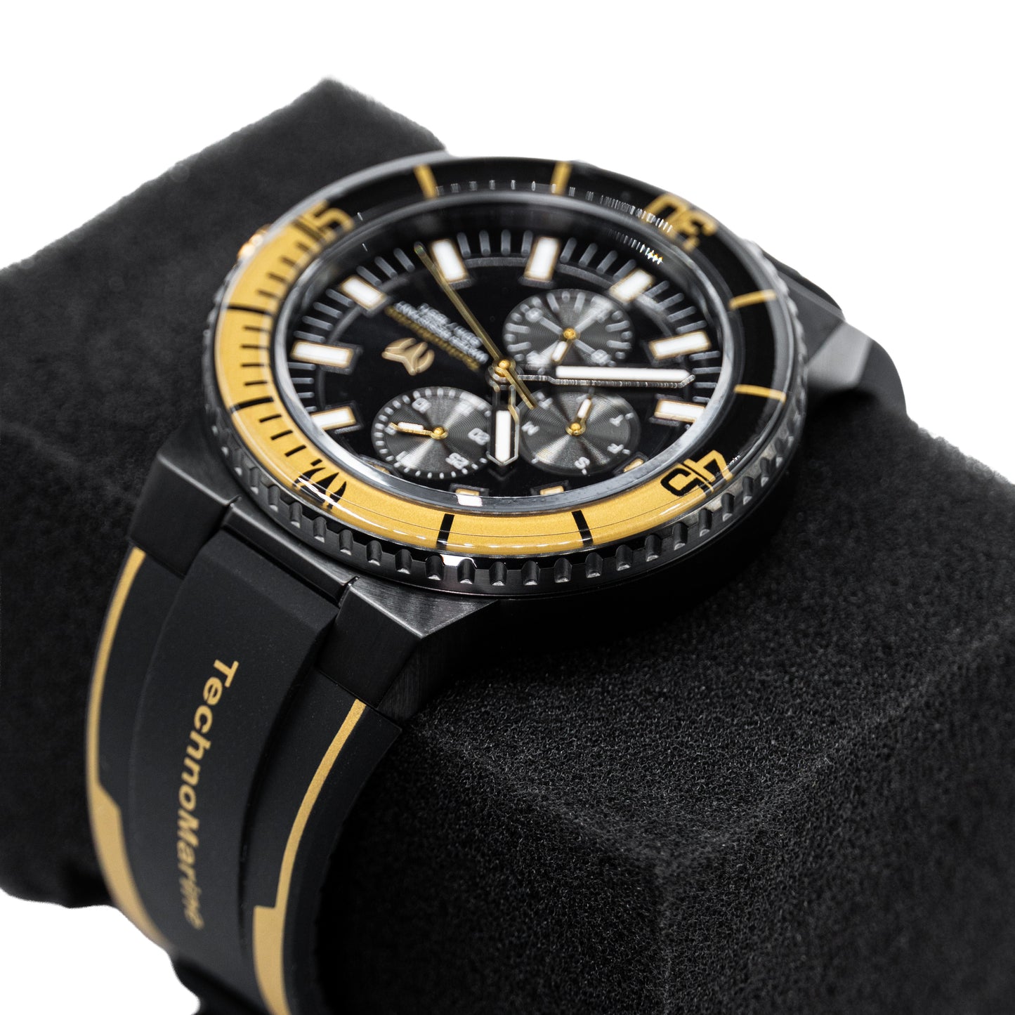 TechnoMarine Racing Legends Invicta 43mm Stainless Steel Men's Watch - Black/Gold