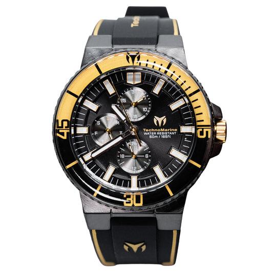 TechnoMarine Racing Legends Invicta 43mm Stainless Steel Men's Watch - Black/Gold