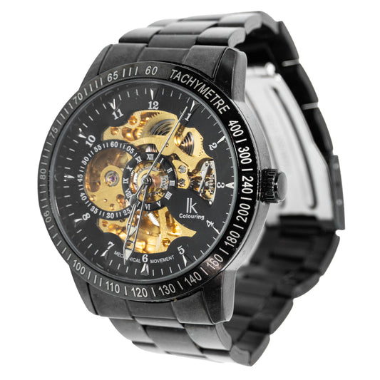 Pre-Owned IK Coloring Automatic Men's Watch 42mm - Black / Gold