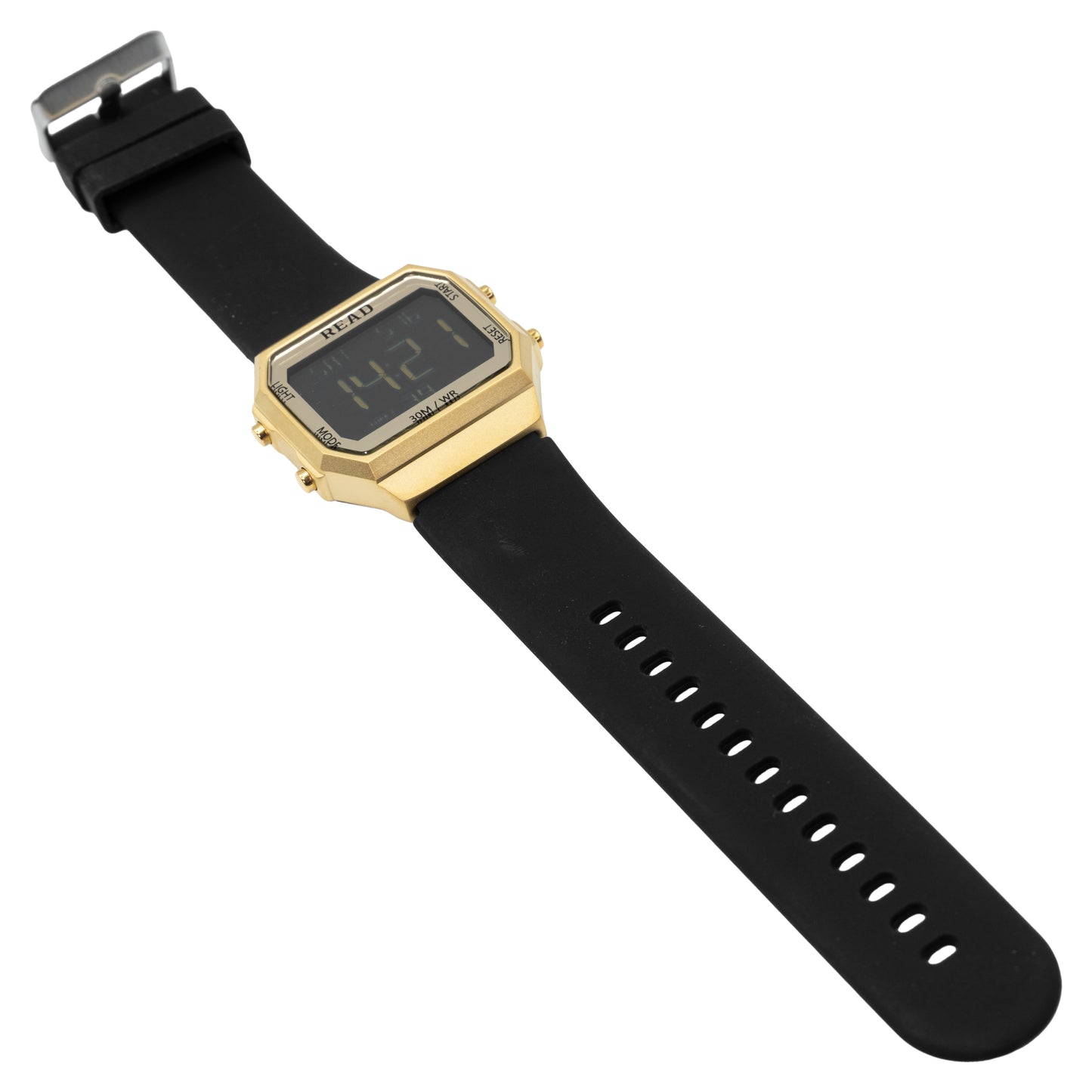 New/Open-Box READ Retro Digital 38-42mm Men's Gold Watch