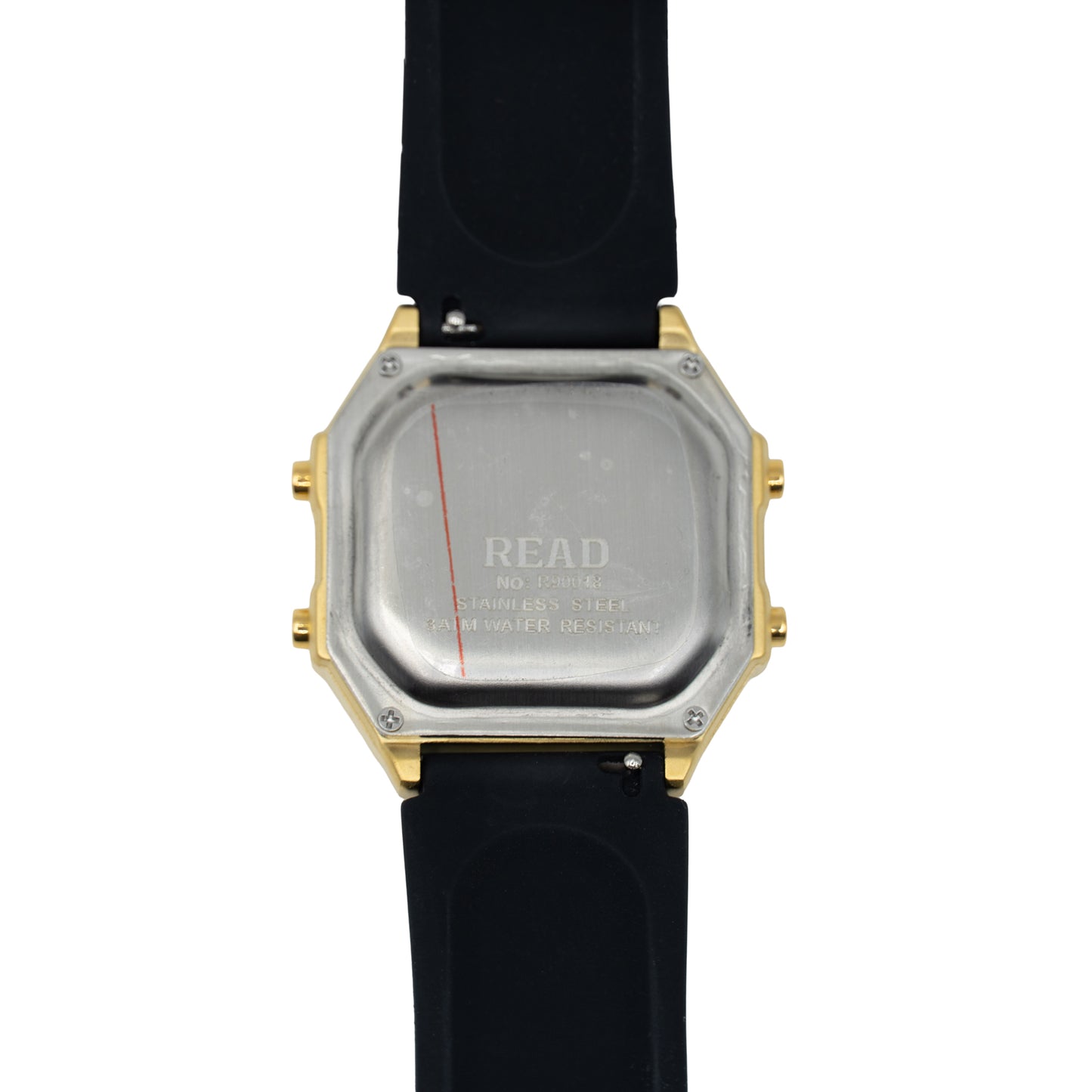 New/Open-Box READ Retro Digital 38-42mm Men's Gold Watch