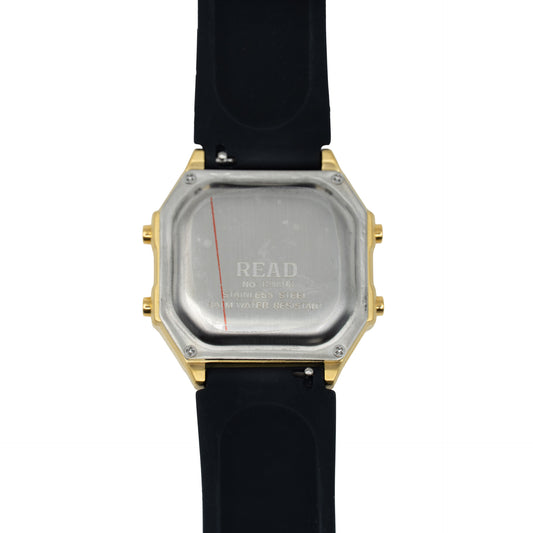 New/Open-Box READ Retro Digital 38-42mm Men's Gold Watch