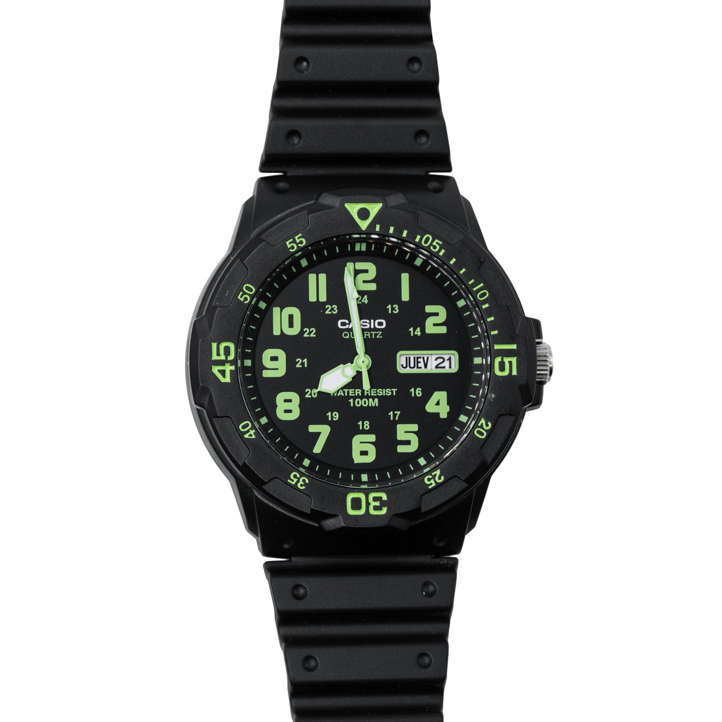 Casio MRW200H-3BV Dive Style New-Display Black Sport Watch - Green