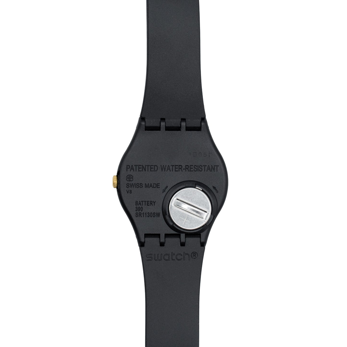 Swatch Golden Tac Black Dial Silicone Unisex Watch