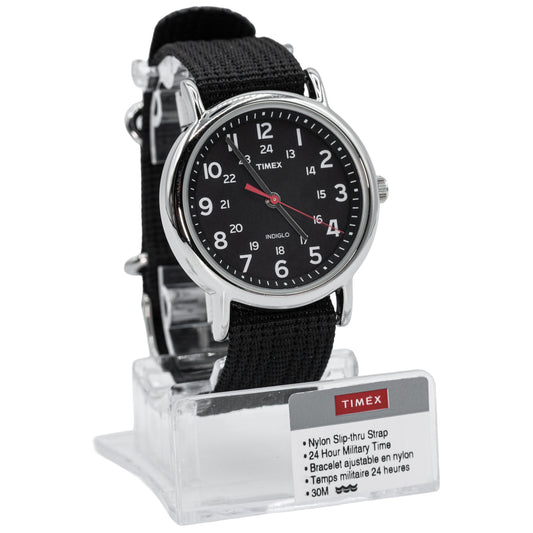 Timex Weekender 38mm 12/24Hr. Nylon Men's Watch - Black