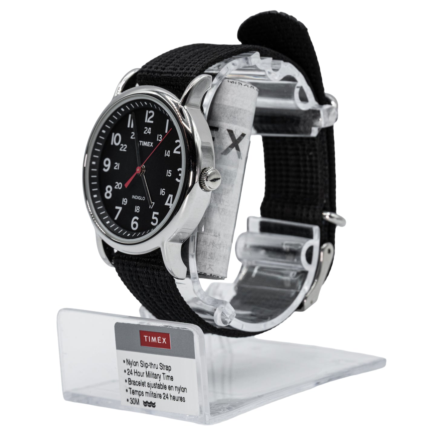Timex Weekender 38mm 12/24Hr. Nylon Men's Watch - Black