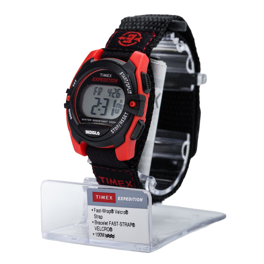 Timex Expedition T49956 Chrono Alarm Timer Mid-Size Watch - Red-Black