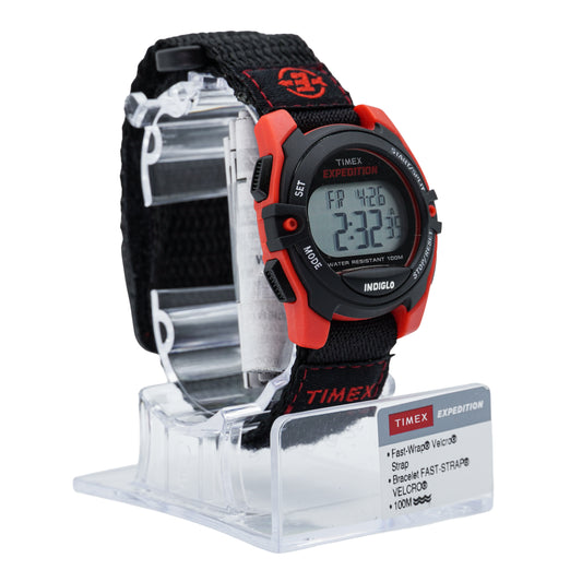 Timex Expedition T49956 Chrono Alarm Timer Mid-Size Watch - Red-Black