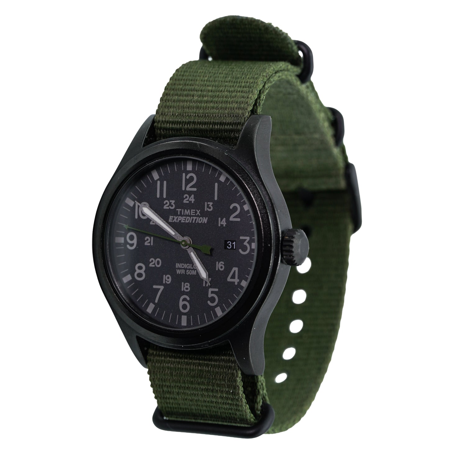 Timex Expedition Scout TW4B04700 Men's Green Nylon Watch Indiglo Date