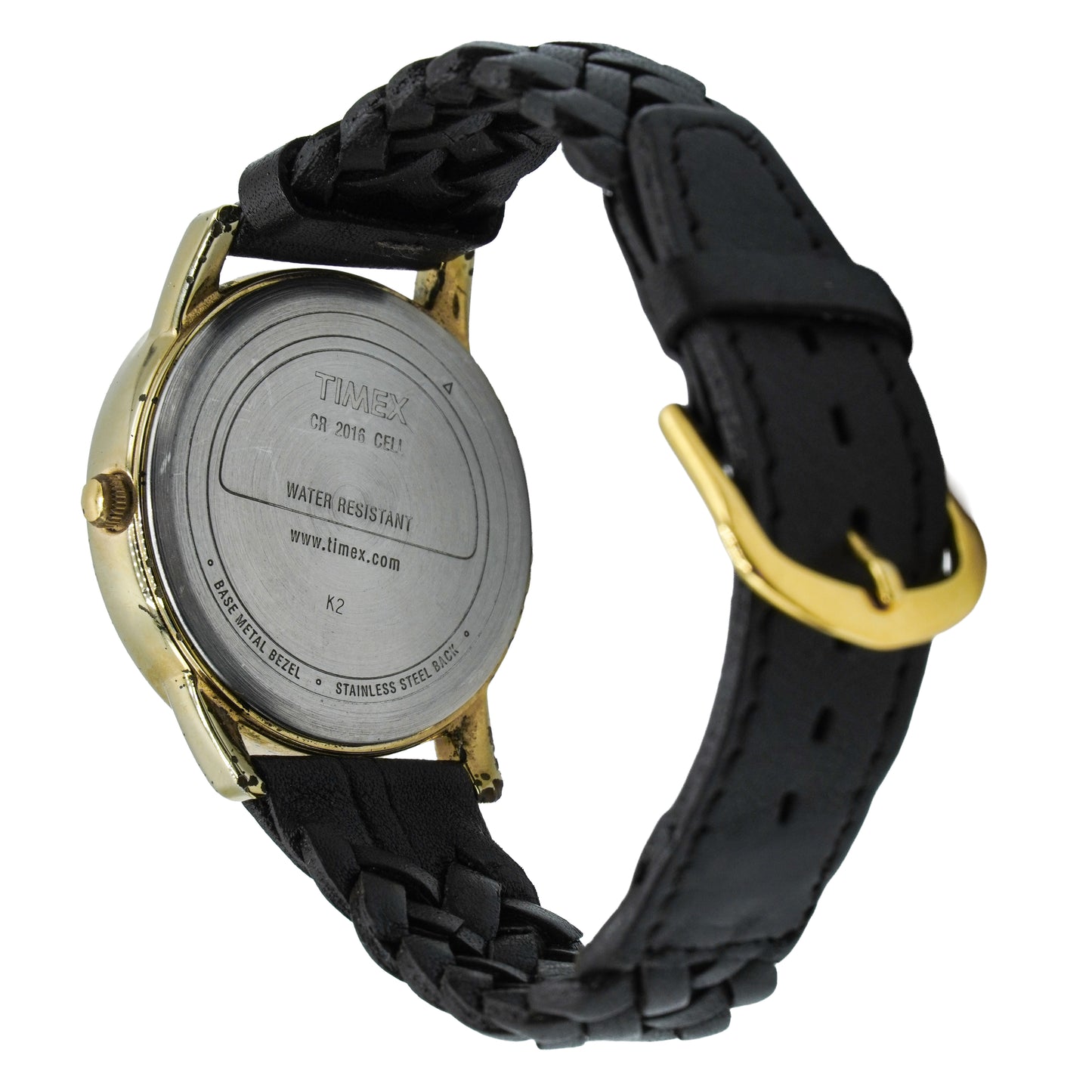 Timex T2H291 Easy Reader Indiglo Gold-Tone Watch with Black Braided Band