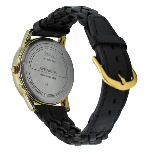 Timex T2H291 Easy Reader Indiglo Gold-Tone Watch with Black Braided Band