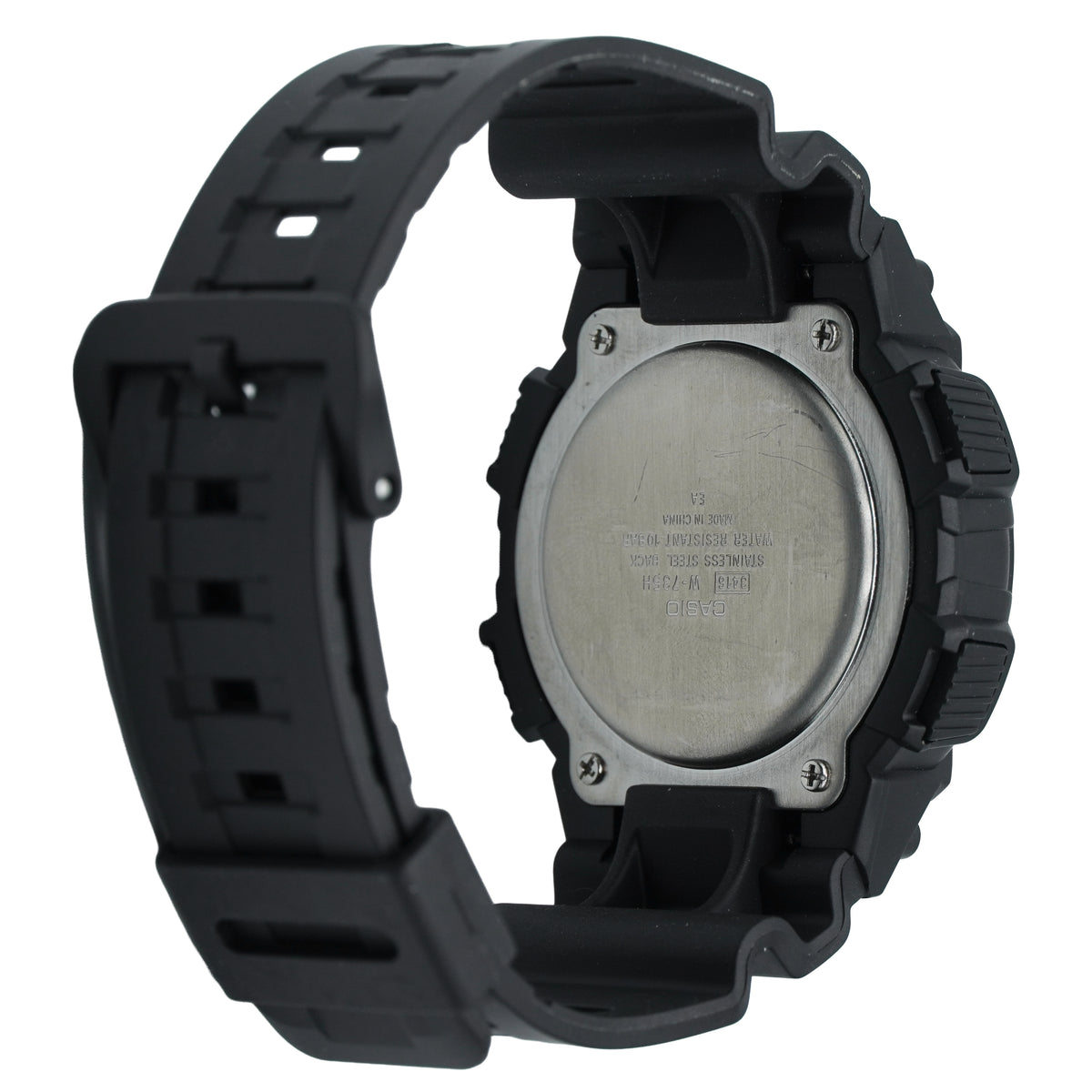 Casio Men's Super Illuminator Black Resin Watch with Box W-735H-1AVCF